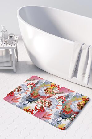 Monnhein 2'li Takım Banyo Paspası, Kaymaz Taban, Makinede Yıkanabilir, Banyo Halısı