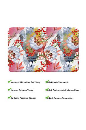 Monnhein 2'li Takım Banyo Paspası, Kaymaz Taban, Makinede Yıkanabilir, Banyo Halısı