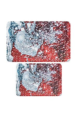 Monnhein 2'li Takım Banyo Paspası, Kaymaz Taban, Makinede Yıkanabilir, Banyo Halısı