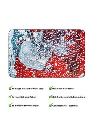 Monnhein 2'li Takım Banyo Paspası, Kaymaz Taban, Makinede Yıkanabilir, Banyo Halısı