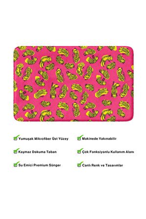 Monnhein 2'li Takım Banyo Paspası, Kaymaz Taban, Makinede Yıkanabilir, Banyo Halısı