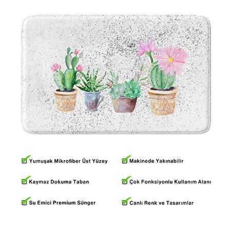 Monnhein  Mikrofiber Banyo Paspası, Kaymaz Taban, Makinede Yıkanabilir, Banyo Halısı (50x80)
