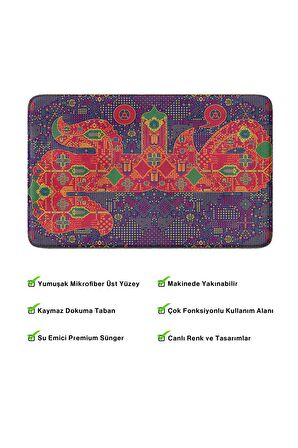 Monnhein 2'li Takım Banyo Paspası, Kaymaz Taban, Makinede Yıkanabilir, Banyo Halısı