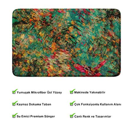 Monnhein  Mikrofiber Banyo Paspası, Kaymaz Taban, Makinede Yıkanabilir, Banyo Halısı (50x80)