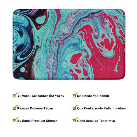 Monnhein  Mikrofiber Banyo Paspası, Kaymaz Taban, Makinede Yıkanabilir, Banyo Halısı (50x80)