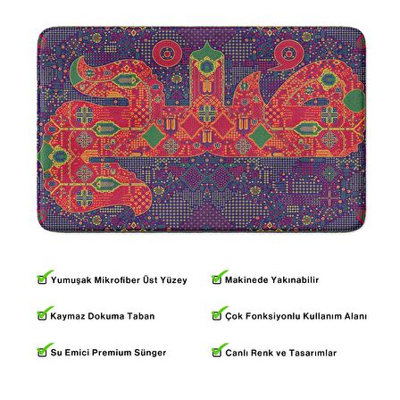 Monnhein  Mikrofiber Banyo Paspası, Kaymaz Taban, Makinede Yıkanabilir, Banyo Halısı (50x80)