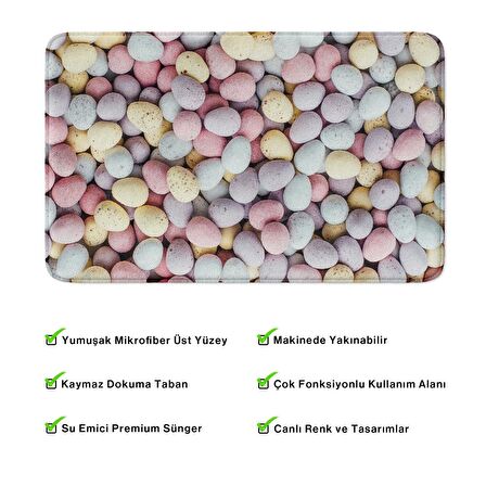 Monnhein  Mikrofiber Banyo Paspası, Kaymaz Taban, Makinede Yıkanabilir, Banyo Halısı (50x80)