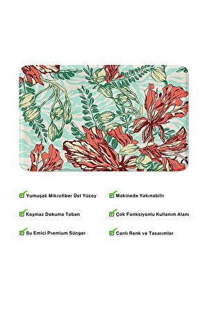 Monnhein 2'li Takım Banyo Paspası, Kaymaz Taban, Makinede Yıkanabilir, Banyo Halısı