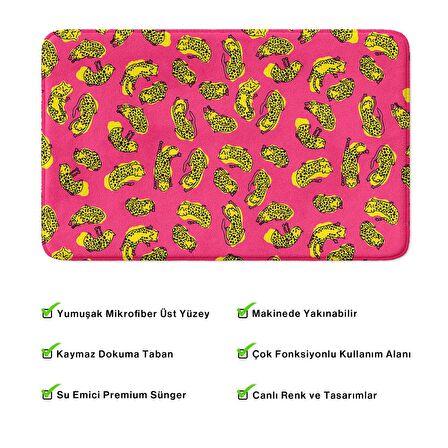 Monnhein  Mikrofiber Banyo Paspası, Kaymaz Taban, Makinede Yıkanabilir, Banyo Halısı (50x80)