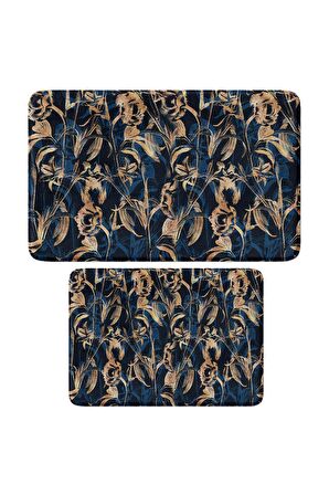 Monnhein 2'li Takım Banyo Paspası, Kaymaz Taban, Makinede Yıkanabilir, Banyo Halısı