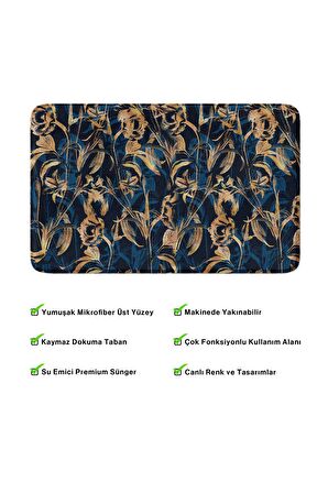 Monnhein 2'li Takım Banyo Paspası, Kaymaz Taban, Makinede Yıkanabilir, Banyo Halısı