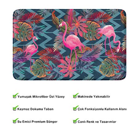 Monnhein  Mikrofiber Banyo Paspası, Kaymaz Taban, Makinede Yıkanabilir, Banyo Halısı (50x80)