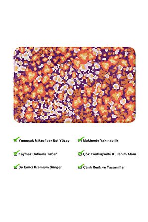 Monnhein 2'li Takım Banyo Paspası, Kaymaz Taban, Makinede Yıkanabilir, Banyo Halısı
