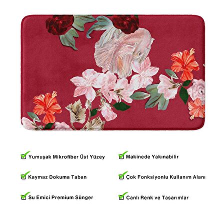 Monnhein  Mikrofiber Banyo Paspası, Kaymaz Taban, Makinede Yıkanabilir, Banyo Halısı (50x80)