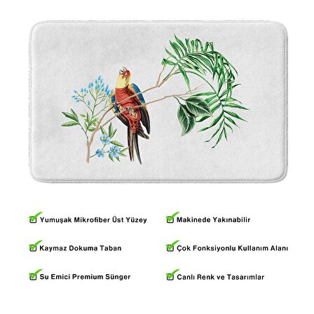 Monnhein  Mikrofiber Banyo Paspası, Kaymaz Taban, Makinede Yıkanabilir, Banyo Halısı (50x80)