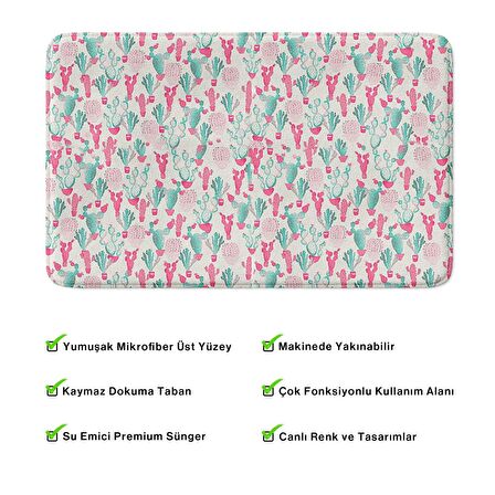 Monnhein  Mikrofiber Banyo Paspası, Kaymaz Taban, Makinede Yıkanabilir, Banyo Halısı (50x80)