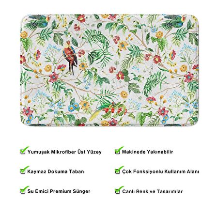 Monnhein  Mikrofiber Banyo Paspası, Kaymaz Taban, Makinede Yıkanabilir, Banyo Halısı (50x80)