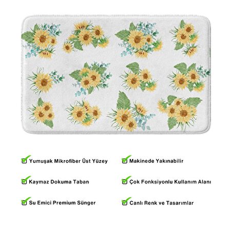 Monnhein  Mikrofiber Banyo Paspası, Kaymaz Taban, Makinede Yıkanabilir, Banyo Halısı (50x80)