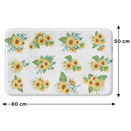 Monnhein  Mikrofiber Banyo Paspası, Kaymaz Taban, Makinede Yıkanabilir, Banyo Halısı (50x80)
