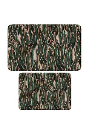 Monnhein 2'li Takım Banyo Paspası, Kaymaz Taban, Makinede Yıkanabilir, Banyo Halısı