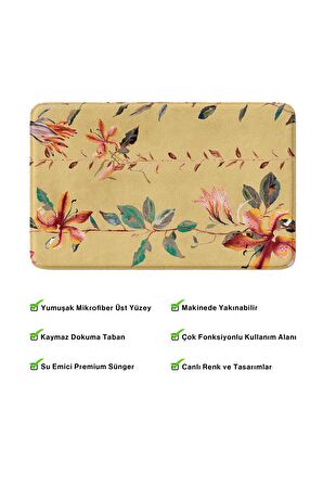 Monnhein 2'li Takım Banyo Paspası, Kaymaz Taban, Makinede Yıkanabilir, Banyo Halısı