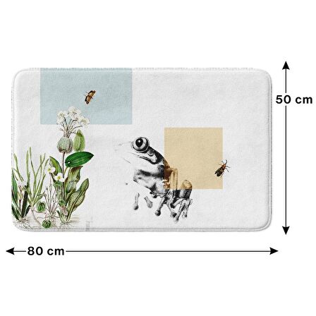 Monnhein  Mikrofiber Banyo Paspası, Kaymaz Taban, Makinede Yıkanabilir, Banyo Halısı (50x80)