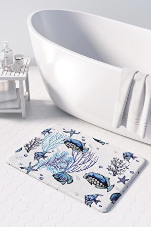 Monnhein 2'li Takım Banyo Paspası, Kaymaz Taban, Makinede Yıkanabilir, Banyo Halısı
