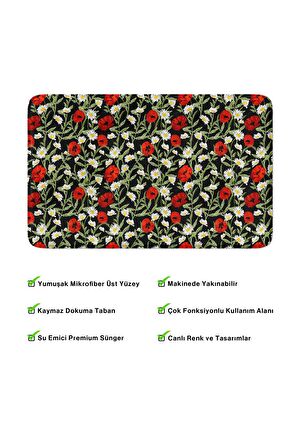 Monnhein 2'li Takım Banyo Paspası, Kaymaz Taban, Makinede Yıkanabilir, Banyo Halısı