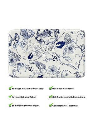 Monnhein 2'li Takım Banyo Paspası, Kaymaz Taban, Makinede Yıkanabilir, Banyo Halısı