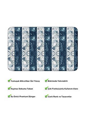 Monnhein 2'li Takım Banyo Paspası, Kaymaz Taban, Makinede Yıkanabilir, Banyo Halısı