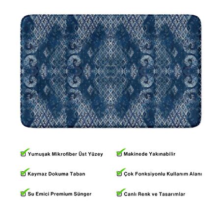 Monnhein  Mikrofiber Banyo Paspası, Kaymaz Taban, Makinede Yıkanabilir, Banyo Halısı (50x80)