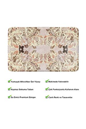 Monnhein 2'li Takım Banyo Paspası, Kaymaz Taban, Makinede Yıkanabilir, Banyo Halısı