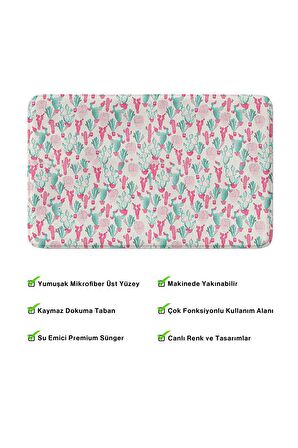 Monnhein 2'li Takım Banyo Paspası, Kaymaz Taban, Makinede Yıkanabilir, Banyo Halısı