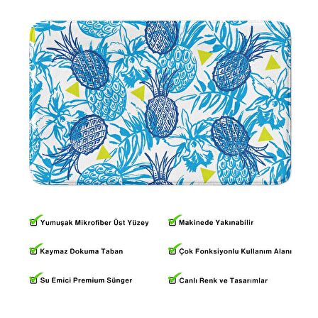Monnhein  Mikrofiber Banyo Paspası, Kaymaz Taban, Makinede Yıkanabilir, Banyo Halısı (50x80)