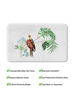 Monnhein 2'li Takım Banyo Paspası, Kaymaz Taban, Makinede Yıkanabilir, Banyo Halısı