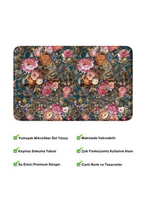 Monnhein 2'li Takım Banyo Paspası, Kaymaz Taban, Makinede Yıkanabilir, Banyo Halısı
