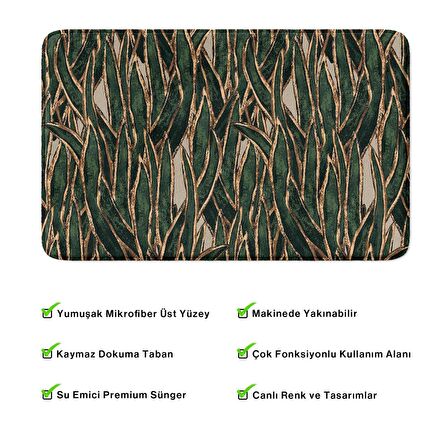 Monnhein  Mikrofiber Banyo Paspası, Kaymaz Taban, Makinede Yıkanabilir, Banyo Halısı (50x80)
