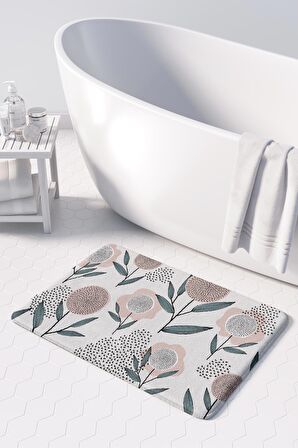 Monnhein 2'li Takım Banyo Paspası, Kaymaz Taban, Makinede Yıkanabilir, Banyo Halısı