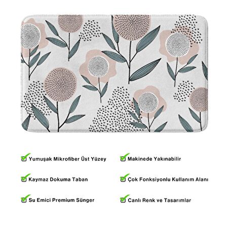 Monnhein  Mikrofiber Banyo Paspası, Kaymaz Taban, Makinede Yıkanabilir, Banyo Halısı