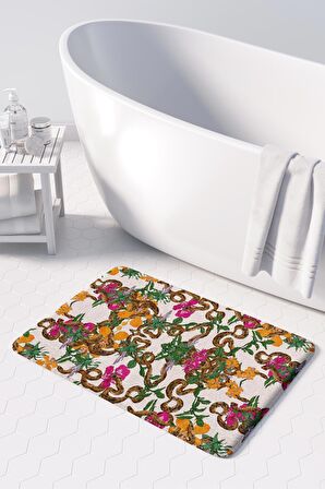 Monnhein 2'li Takım Banyo Paspası, Kaymaz Taban, Makinede Yıkanabilir, Banyo Halısı