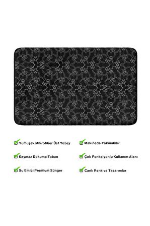 Monnhein 2'li Takım Banyo Paspası, Kaymaz Taban, Makinede Yıkanabilir, Banyo Halısı