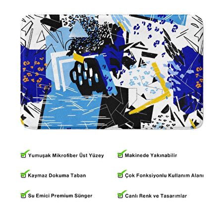 Monnhein  Mikrofiber Banyo Paspası, Kaymaz Taban, Makinede Yıkanabilir, Banyo Halısı (50x80)