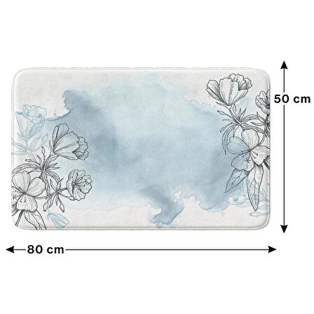 Monnhein  Mikrofiber Banyo Paspası, Kaymaz Taban, Makinede Yıkanabilir, Banyo Halısı (50x80)