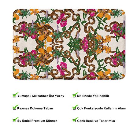 Monnhein  Mikrofiber Banyo Paspası, Kaymaz Taban, Makinede Yıkanabilir, Banyo Halısı (50x80)