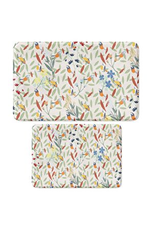 Monnhein 2'li Takım Banyo Paspası, Kaymaz Taban, Makinede Yıkanabilir, Banyo Halısı