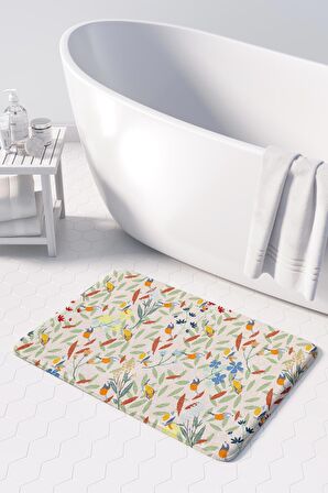 Monnhein 2'li Takım Banyo Paspası, Kaymaz Taban, Makinede Yıkanabilir, Banyo Halısı