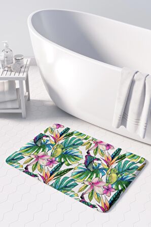 Monnhein 2'li Takım Banyo Paspası, Kaymaz Taban, Makinede Yıkanabilir, Banyo Halısı