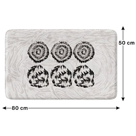 Monnhein  Mikrofiber Banyo Paspası, Kaymaz Taban, Makinede Yıkanabilir, Banyo Halısı (50x80)