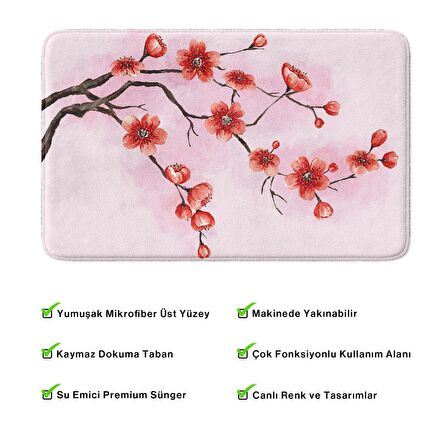 Monnhein  Mikrofiber Banyo Paspası, Kaymaz Taban, Makinede Yıkanabilir, Banyo Halısı (50x80)
