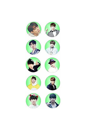 10 Adet BTS Jungkook Rozet Seti